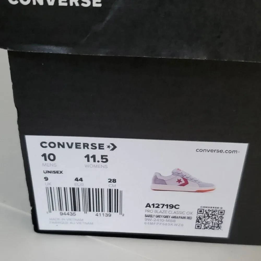 Converse Pro Blaze Classic Ox Grey Red Sneakers Unisex M10/W11.5 NIB - Picture 10 of 10